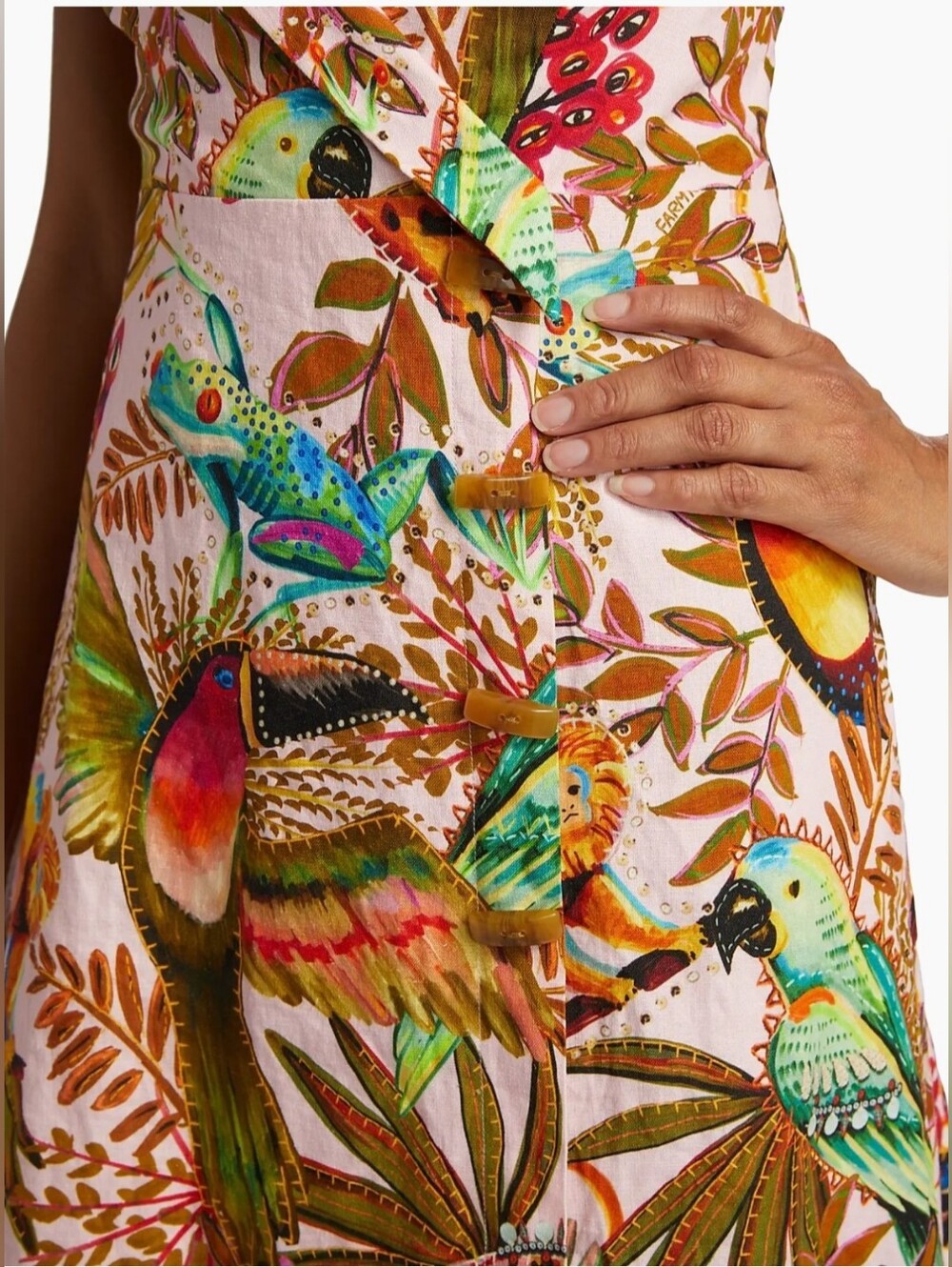 Farm Rio Into The Jungle Ruffled Minidress. - Picture 5 of 14